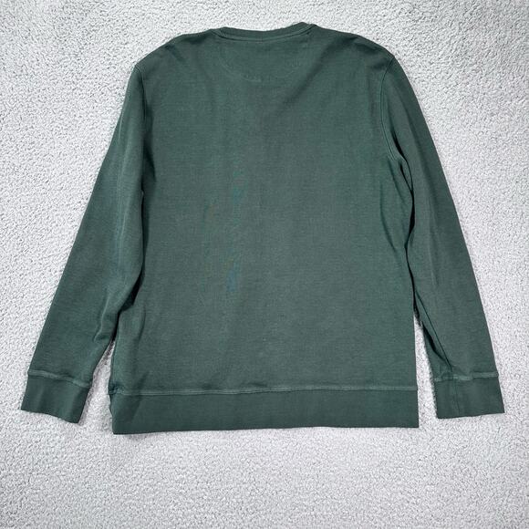 UNTUCKit Henley Sweatshirt Thick USA Men's Large Green Heavyweight Long Sleeves - Picture 5 of 16